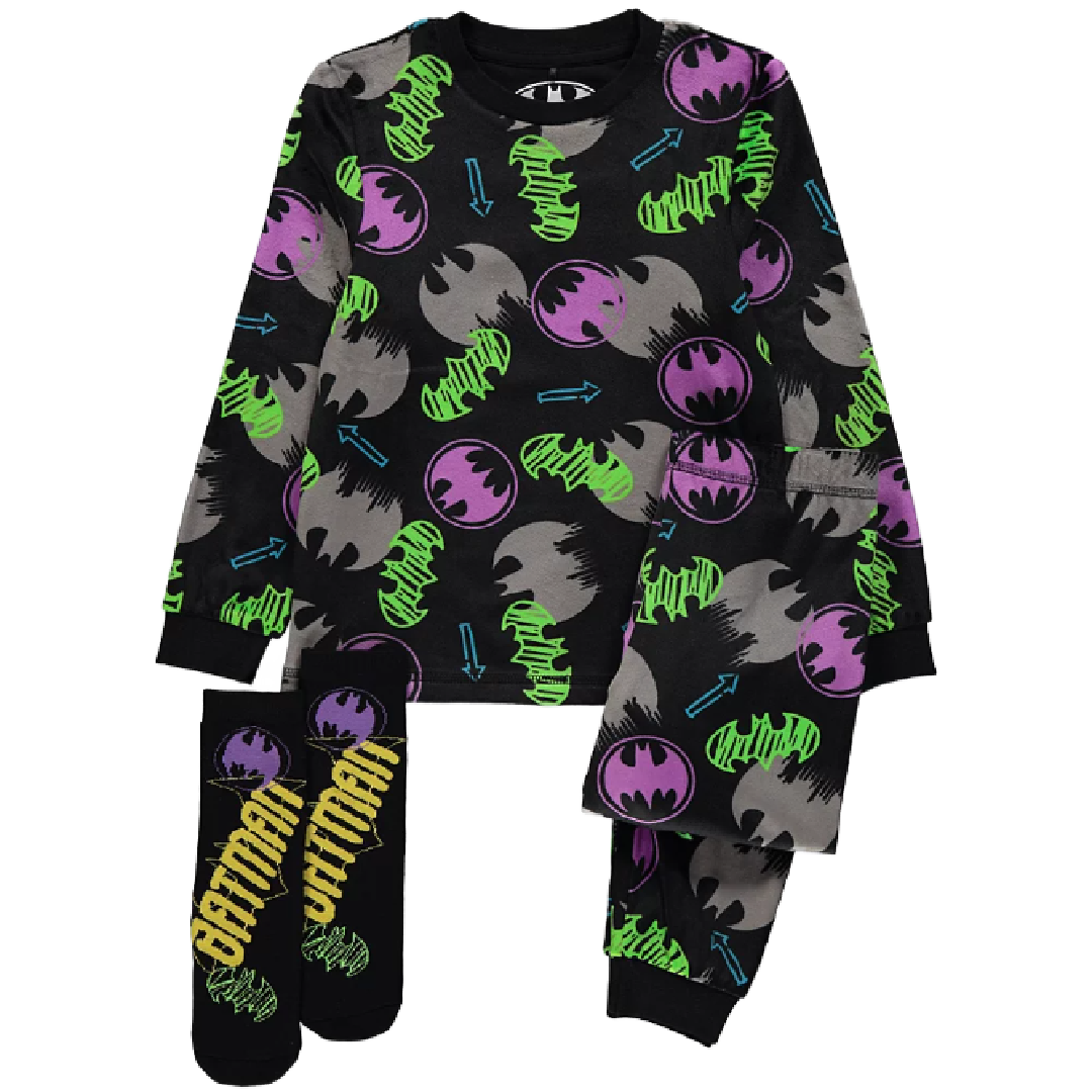 Batman | Velour Pyjamas & Sock Set | Little Gecko