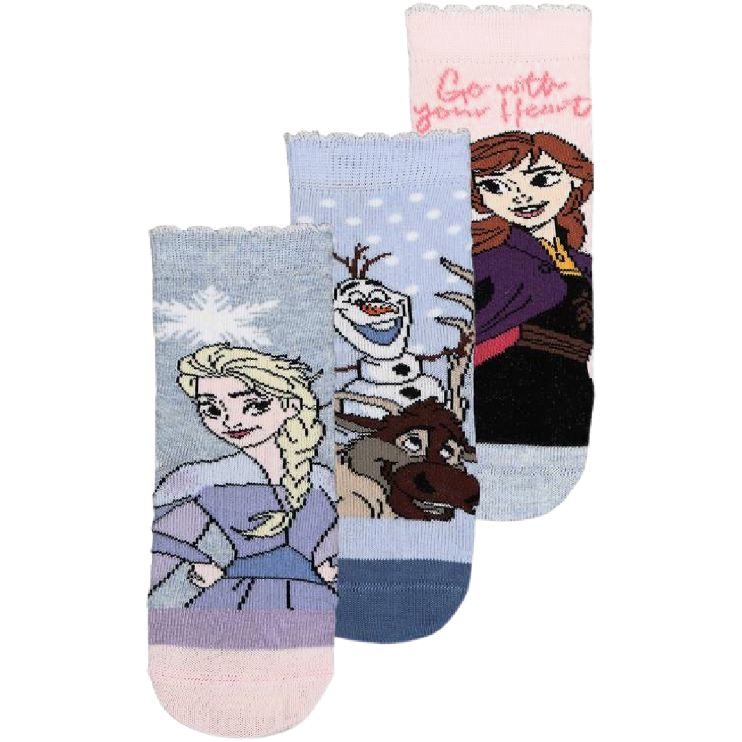 Frozen | 3pk Blue/Lilac/Pink Socks | Little Gecko