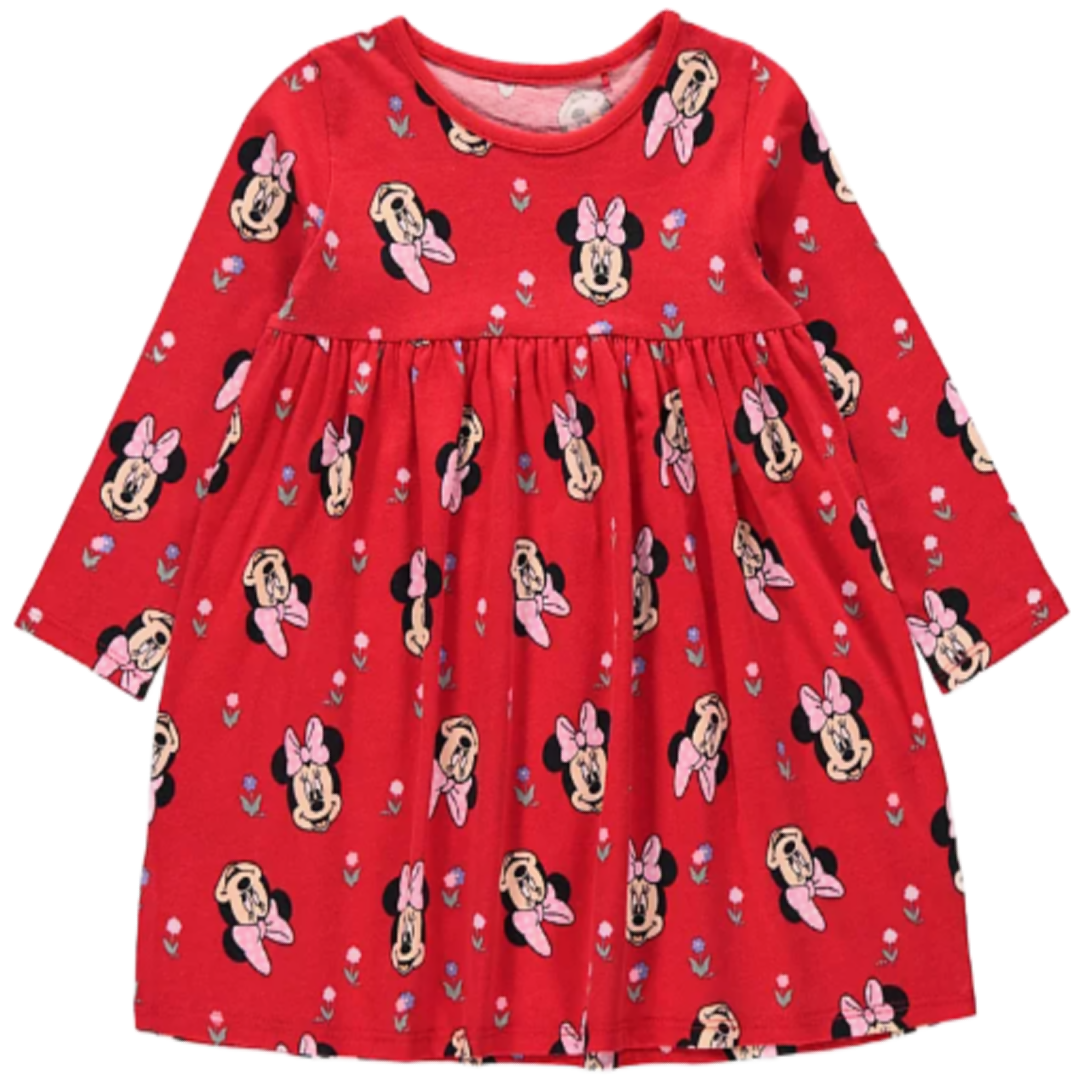 Minnie Mouse | Red All Over Print Dress | Little Gecko
