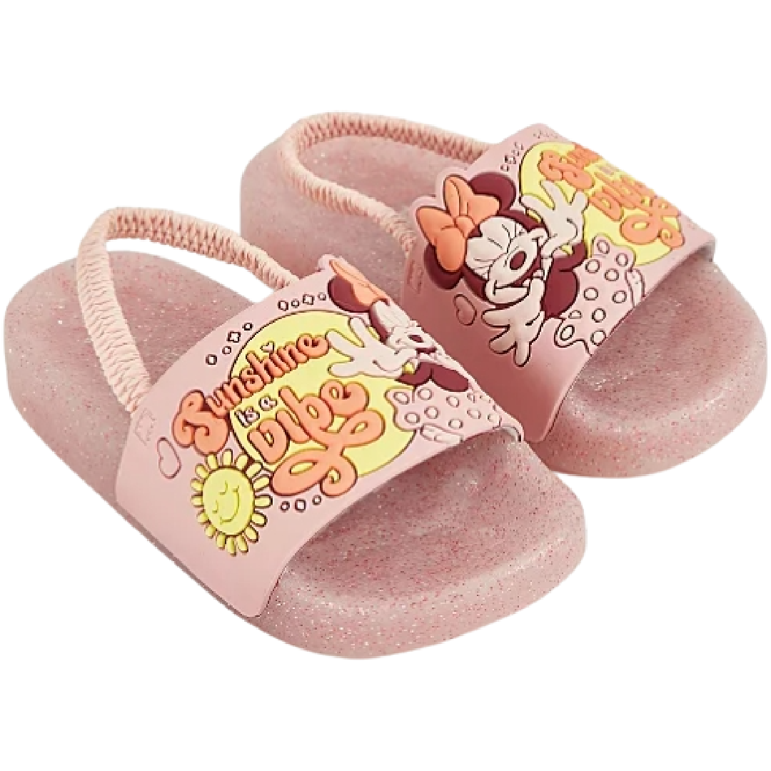 Minnie Mouse | Pink Glitter Slides | Little Gecko