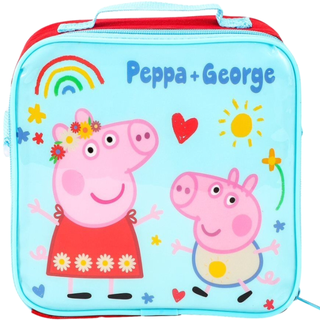 Peppa Pig | Peppa Pig & George Pig Blue Lunch Bag | Little Gecko