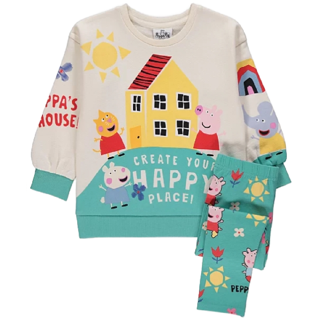 Peppa Pig | Happy Place Sweatshirt & Jogging Pants Set | Little Gecko