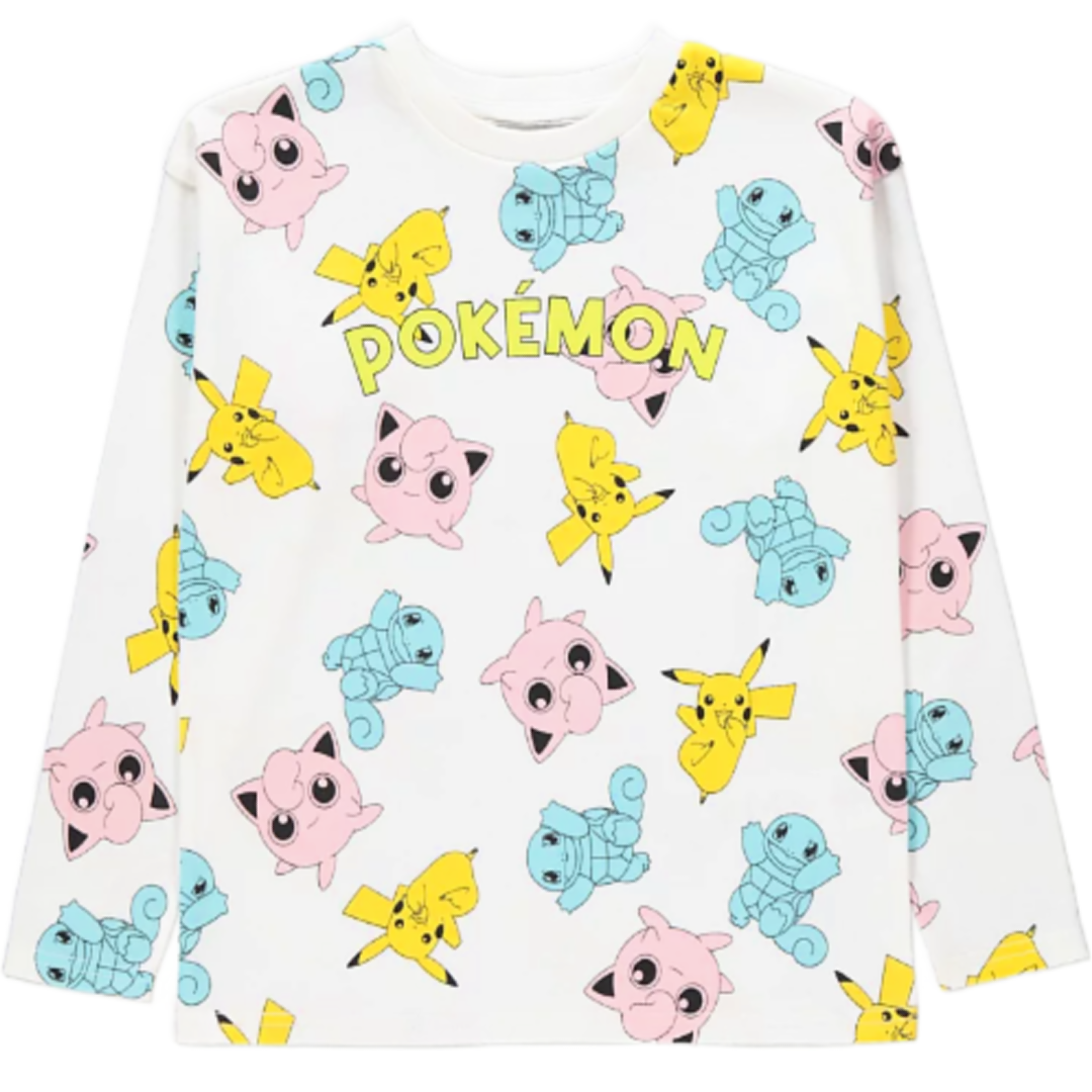 Pokémon | White All Over Print T-Shirt | Little Gecko
