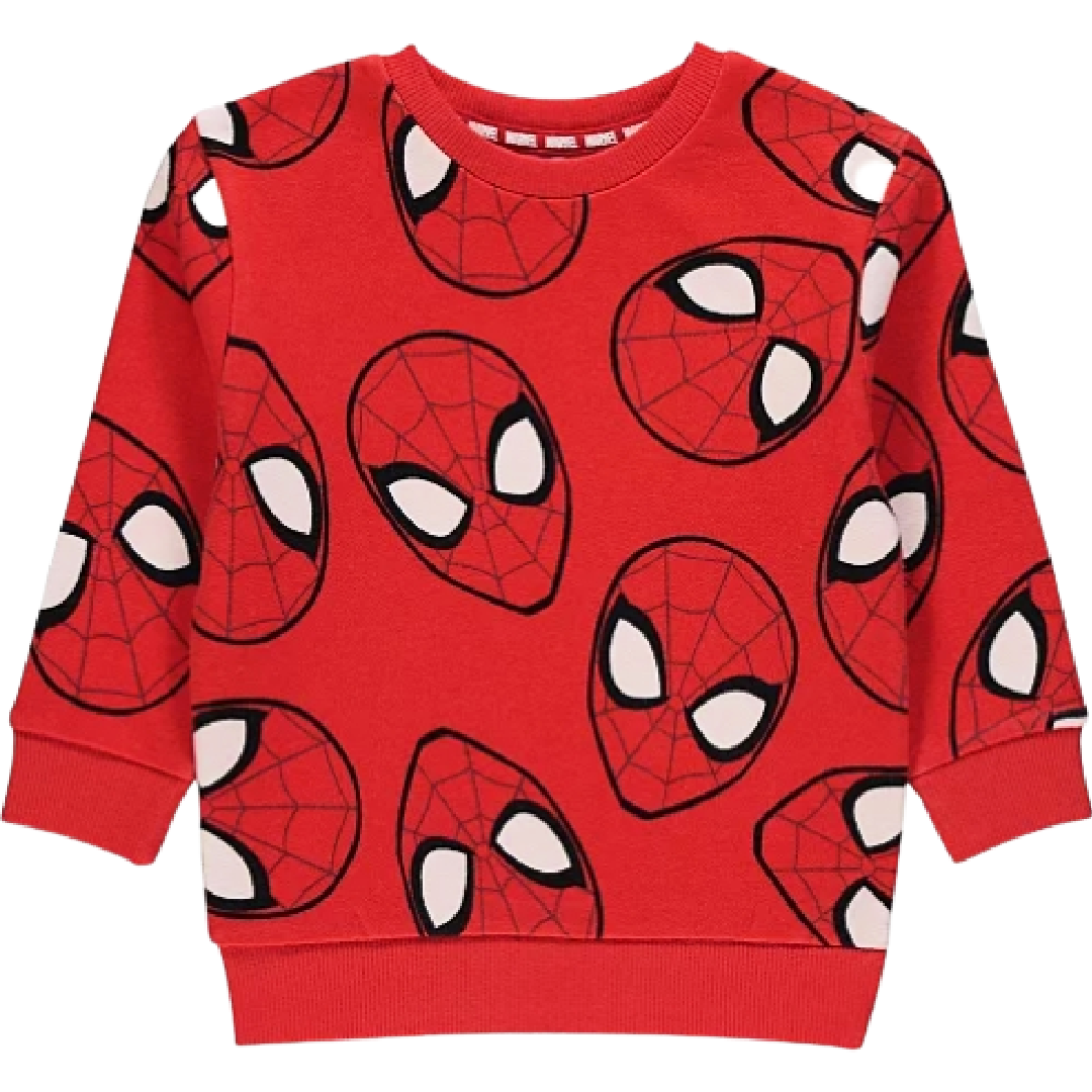 Spiderman | Red All Over Print Sweatshirt | Little Gecko