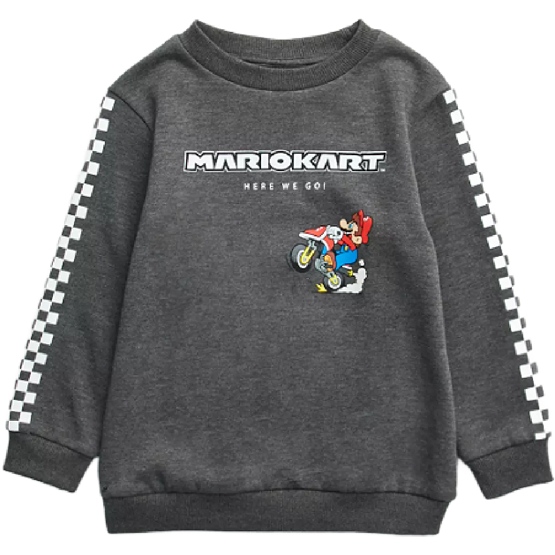 Super Mario | Charcoal Sweatshirt | Little Gecko