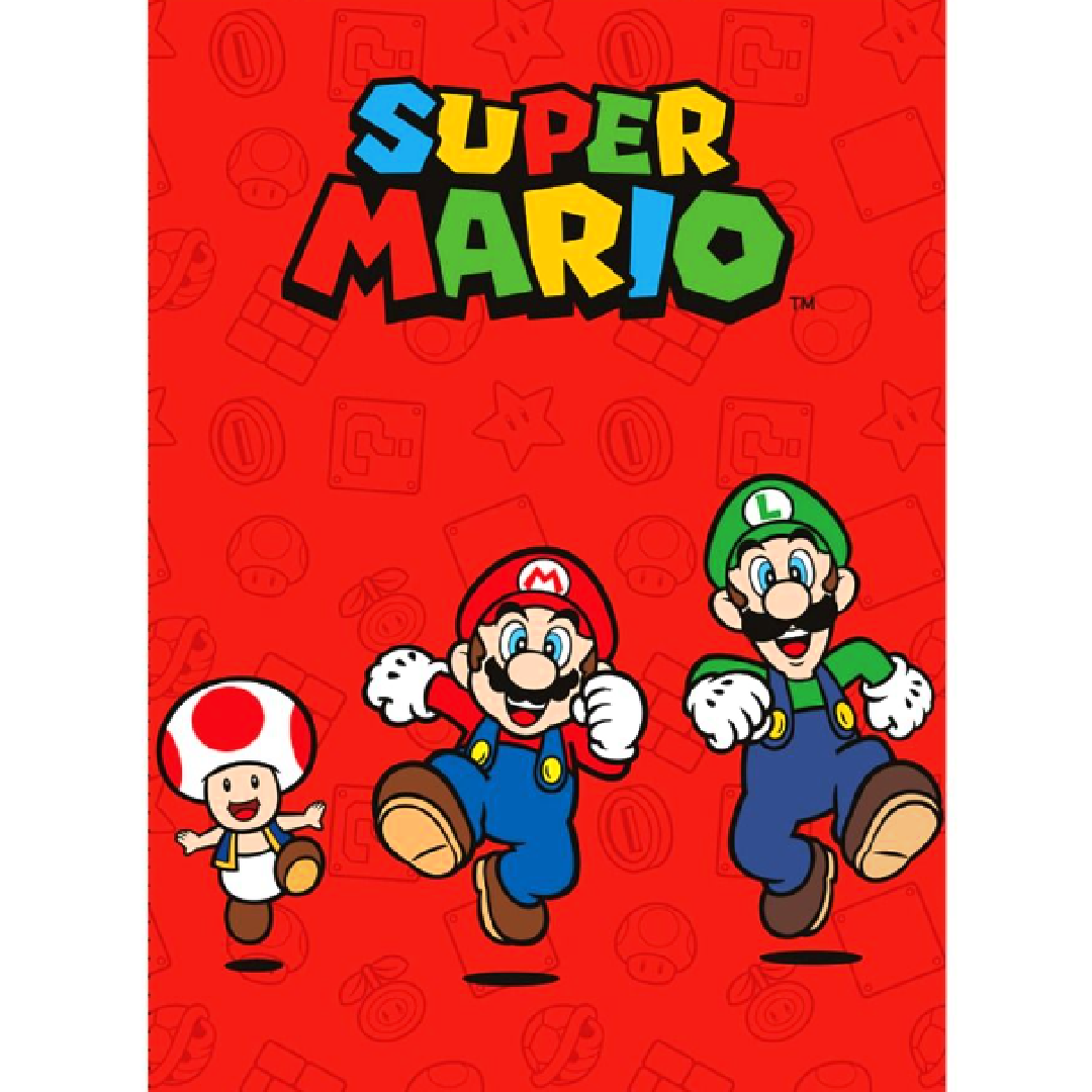 Super Mario | Red Fleece Blanket | Little Gecko