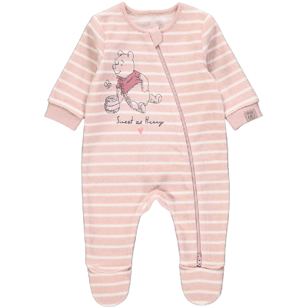 Winnie The Pooh | Pink Fleece Sleepsuit | Little Gecko
