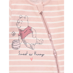 Winnie The Pooh | Pink Fleece Sleepsuit | Little Gecko