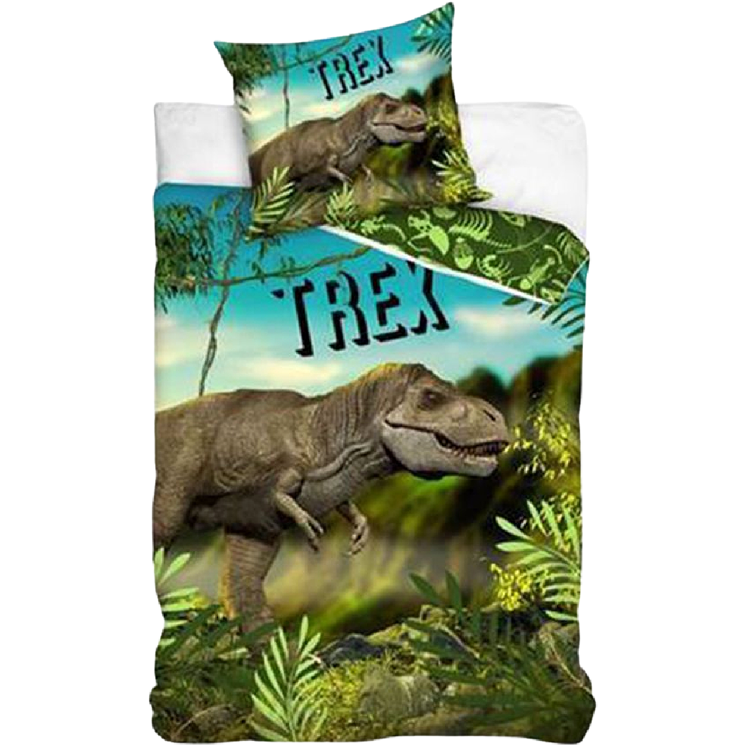 T-Rex | Single Bed Quilt Cover Set | Little Gecko