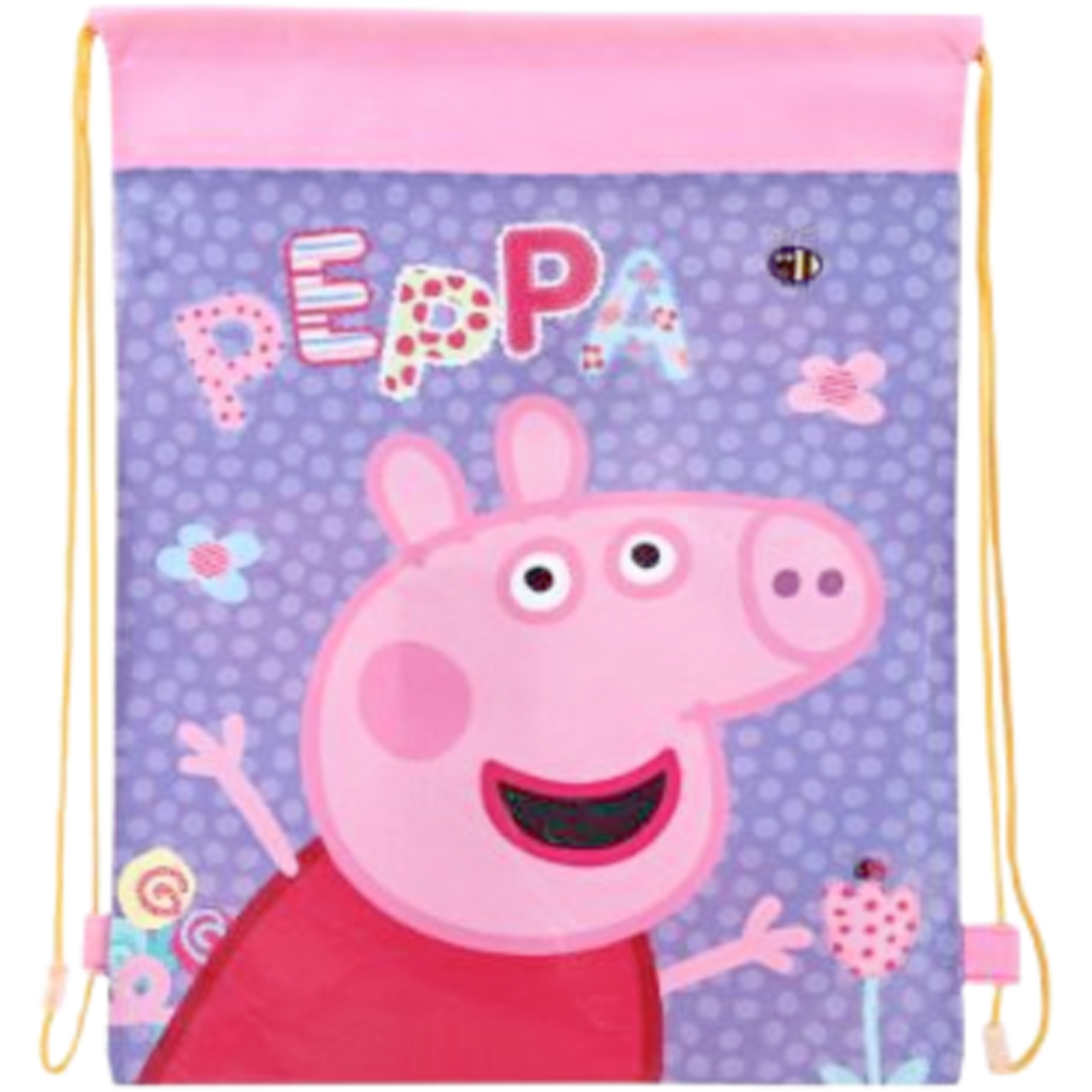 Peppa Pig | Purple Drawstring Bag | Little Gecko
