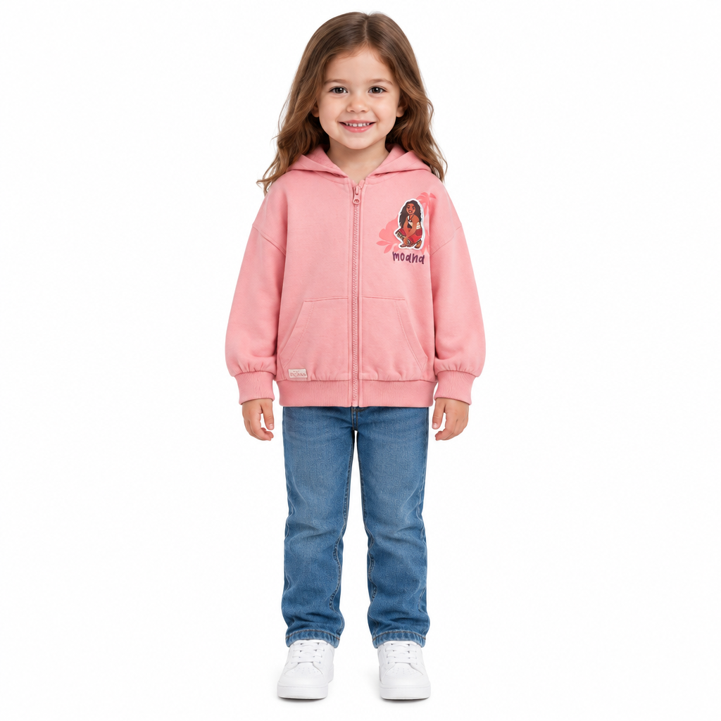 MOANA Peach Hooded Zip Up Jacket