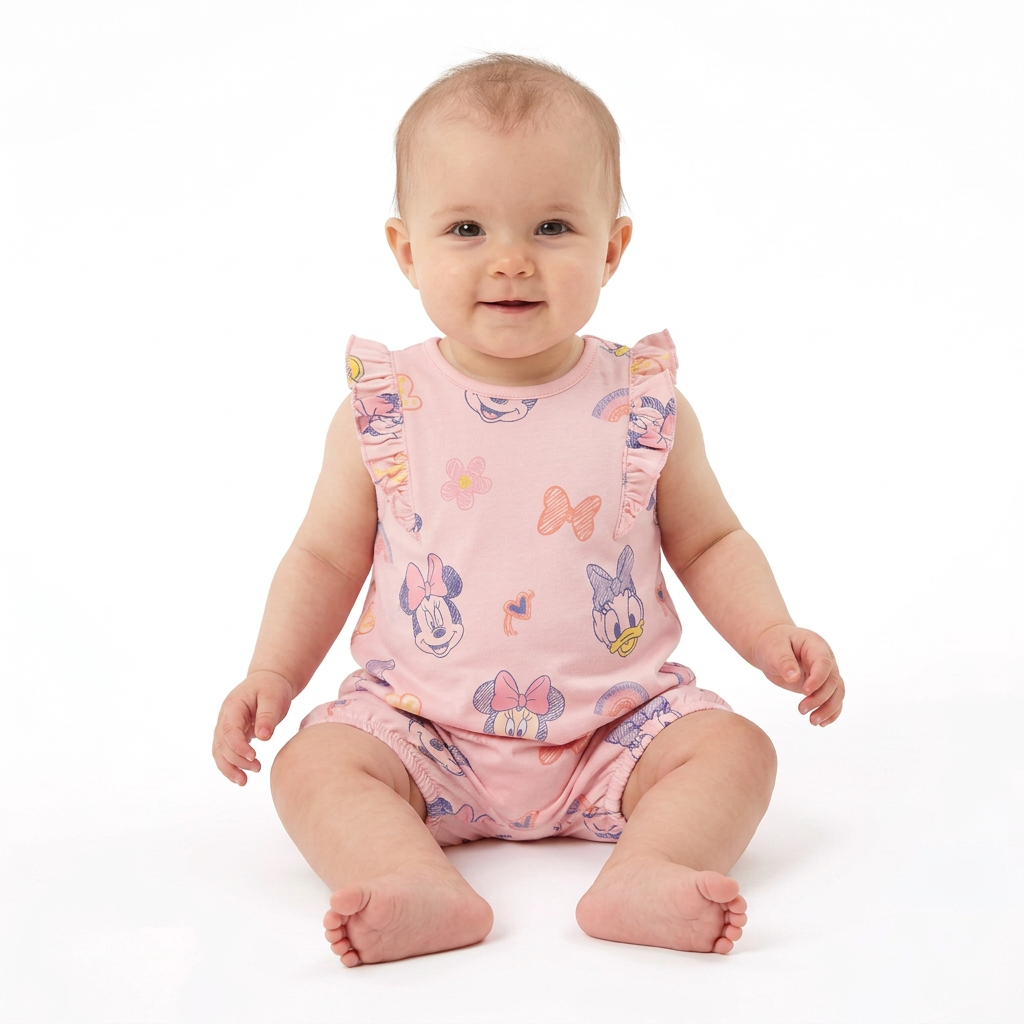 MINNIE MOUSE 2 Pack Pink Rompers