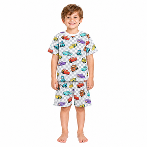 DISNEY CARS Grey Check Shortie Pyjama Set