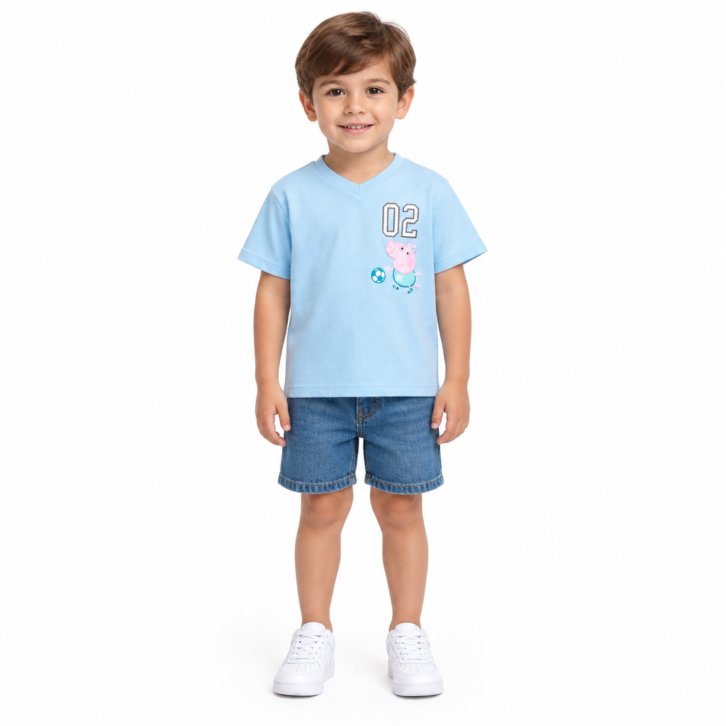 GEORGE PIG Blue Soccer T-Shirt