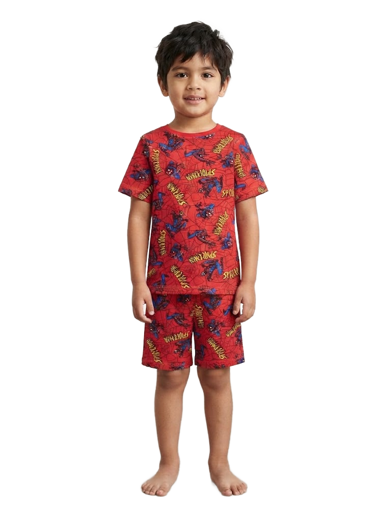 SPIDERMAN Red Shortie Pyjama Set