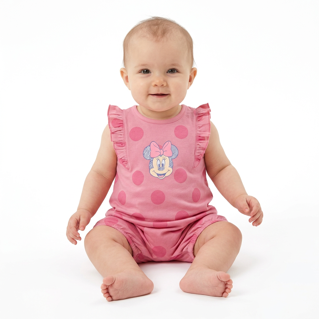 MINNIE MOUSE 2 Pack Pink Rompers