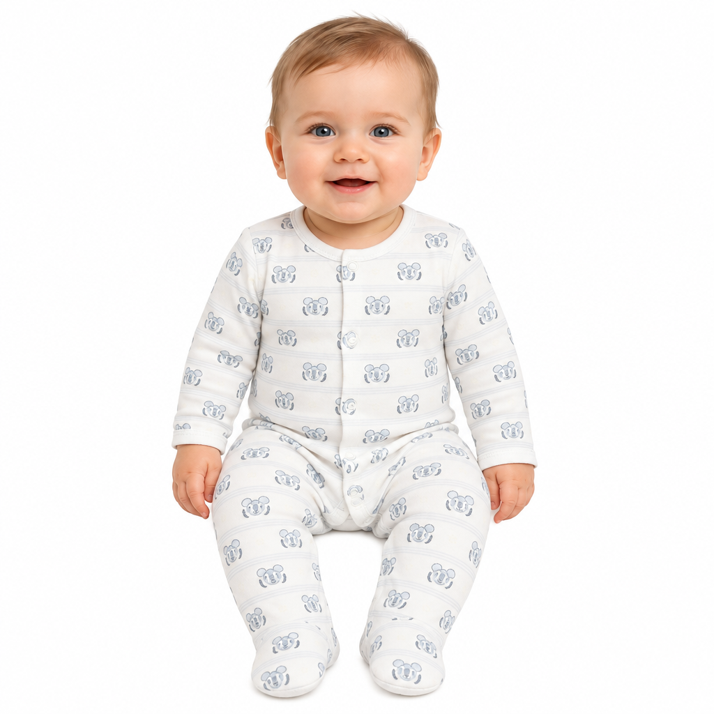 MICKEY MOUSE 3 Pack Blue Sleepsuit Set