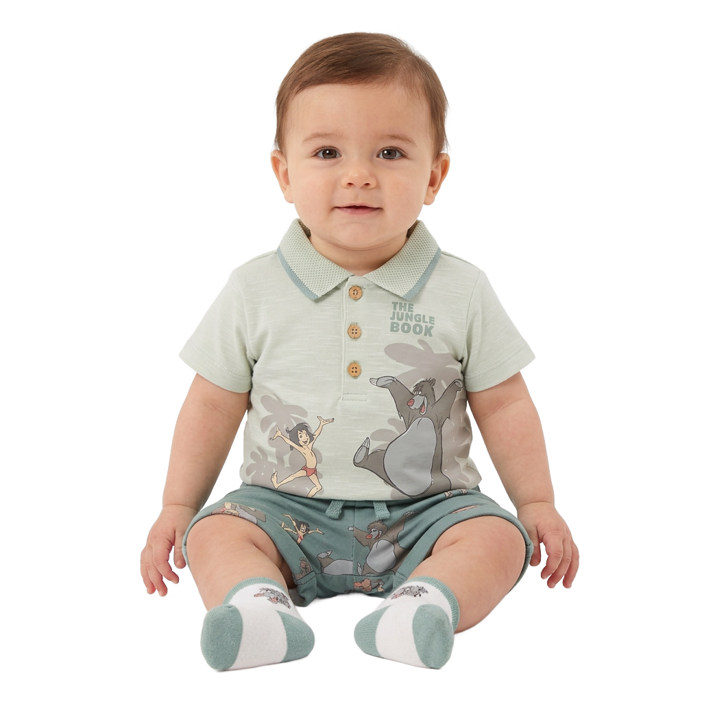 THE JUNGLE BOOK Polo Top, Shorts & Socks Set