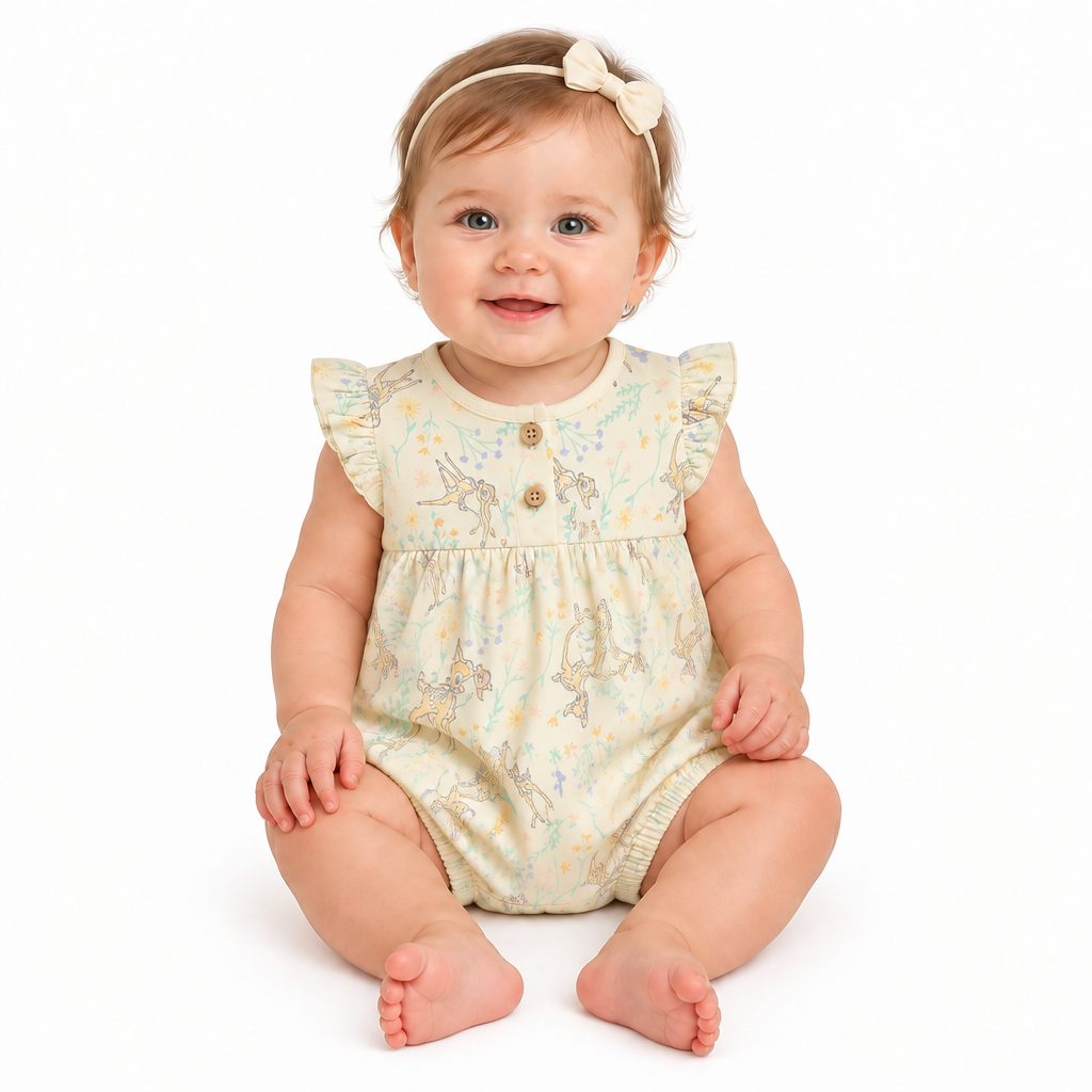 BAMBI 2 Pack Yellow Rompers