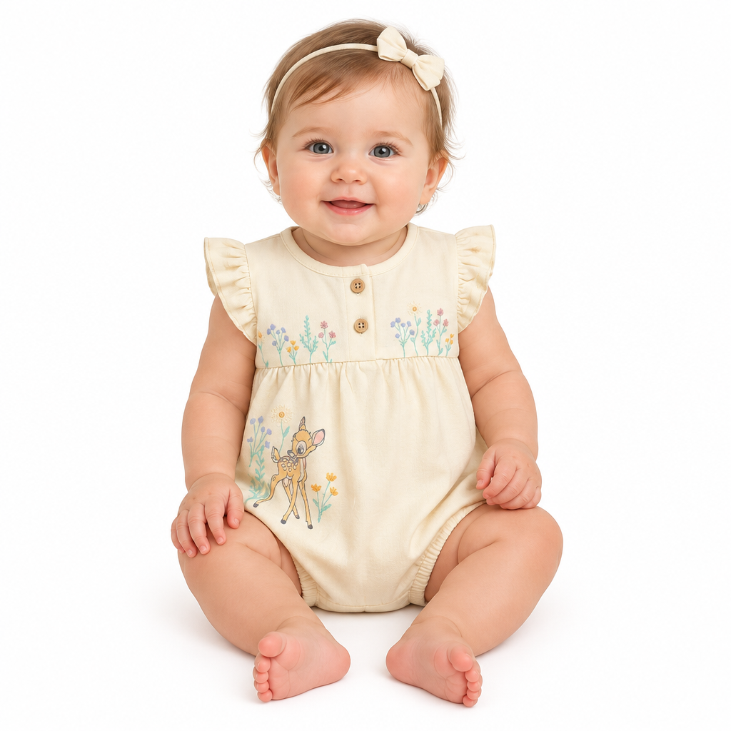 BAMBI 2 Pack Yellow Rompers