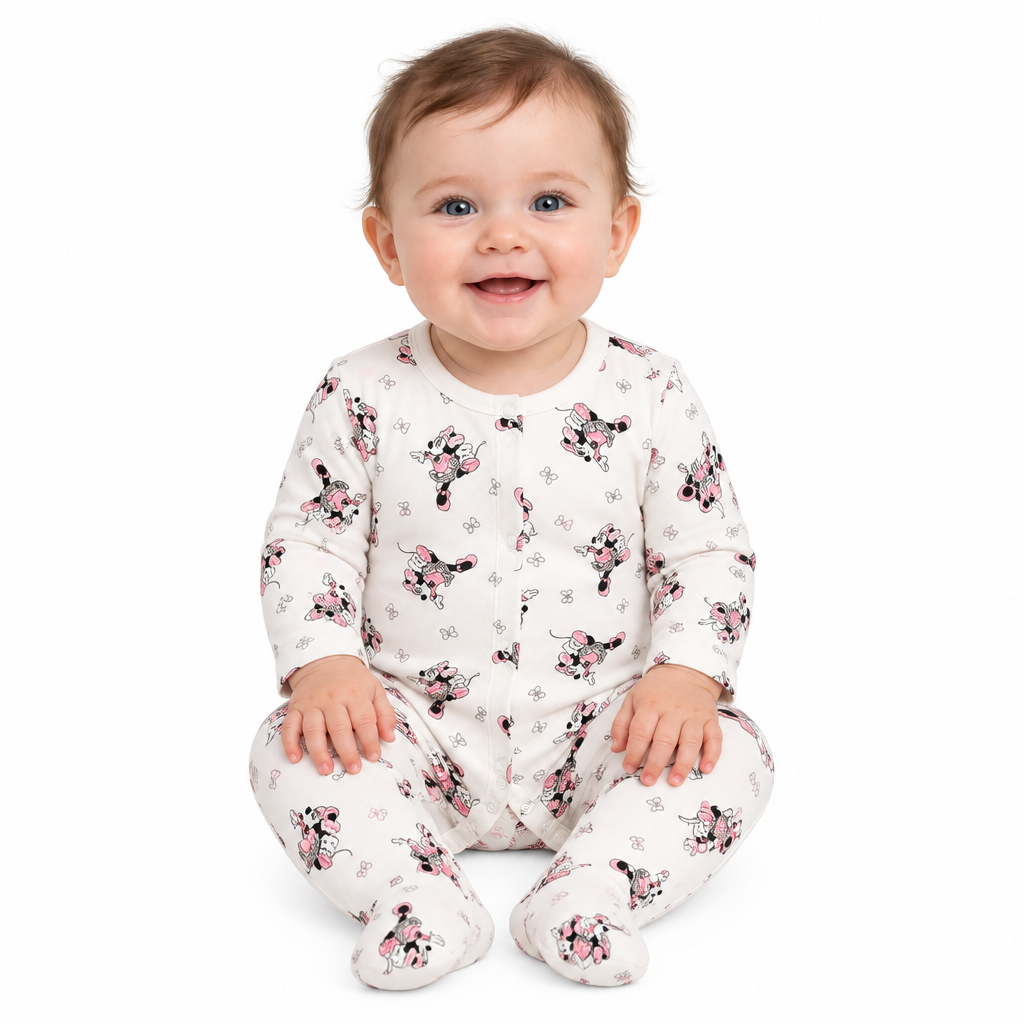 MINNIE MOUSE 3 Pack Pink Sleepsuit Set