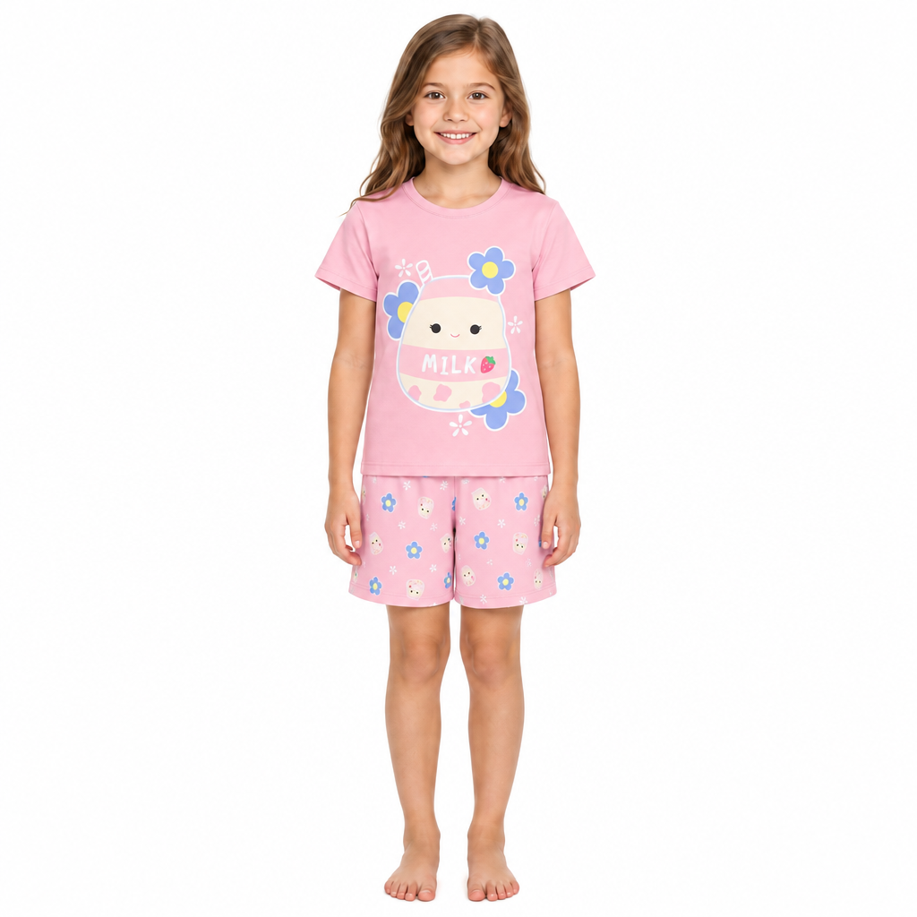 SQUISHMALLOWS Pink Milk Shortie Pyjama Set