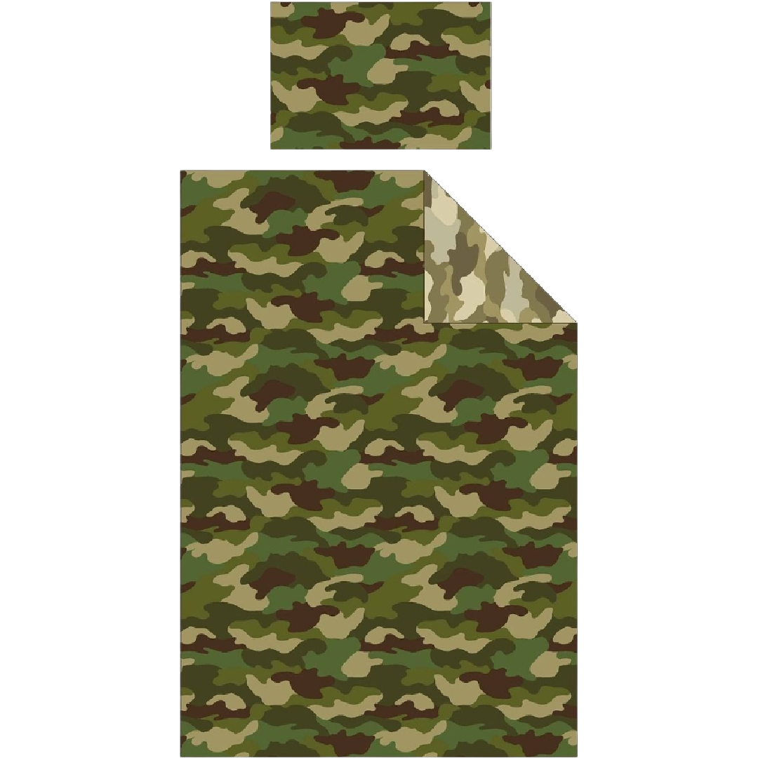 Army Camouflage | Single Bed Quilt Cover Set | Little Gecko