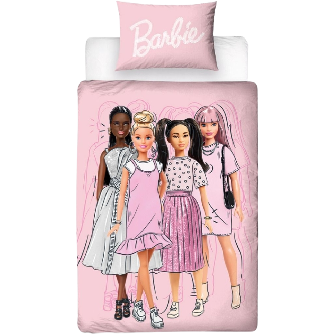 Barbie | Figures Single Bed Panel Quilt Cover Set | Little Gecko