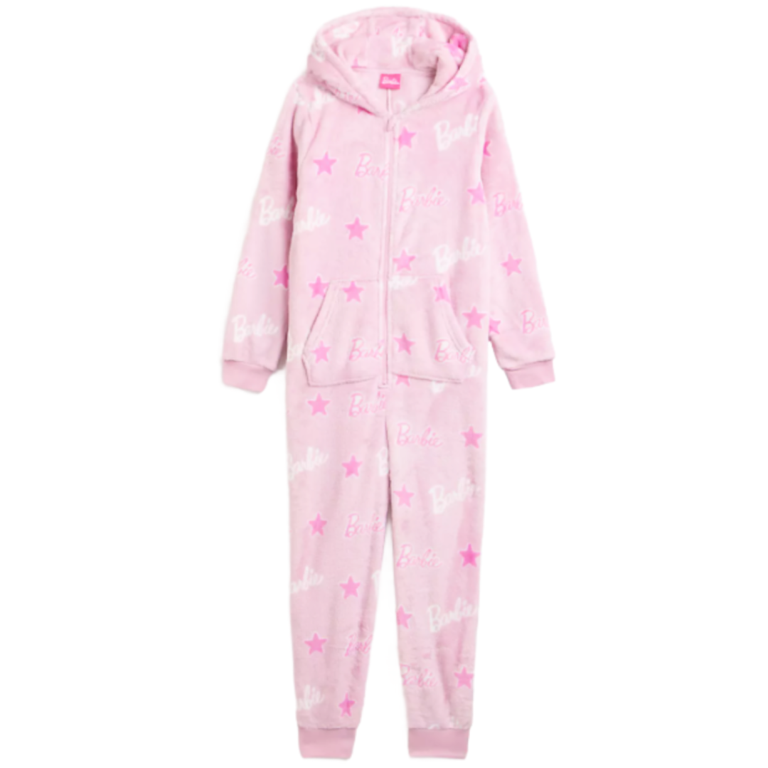 Barbie | Pink Fleece All-In-One | Little Gecko