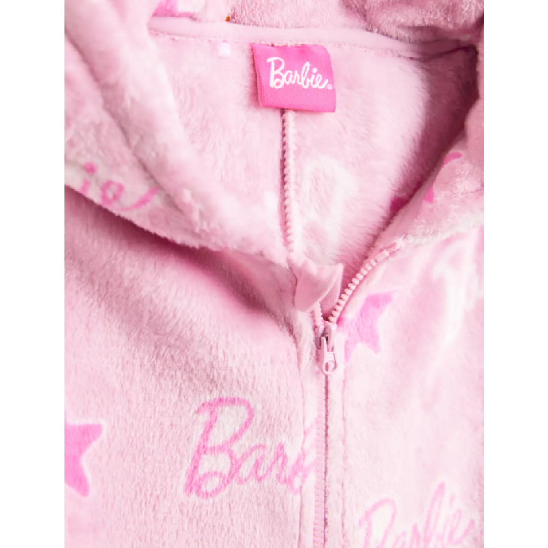 Barbie | Pink Fleece All-In-One | Little Gecko