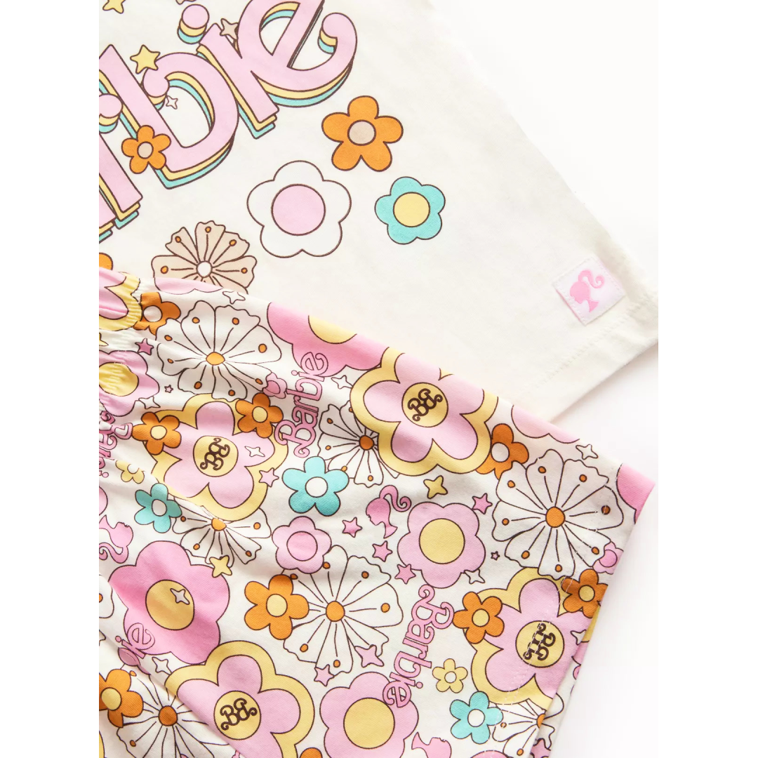 Barbie | Floral Shortie Pyjamas | Little Gecko