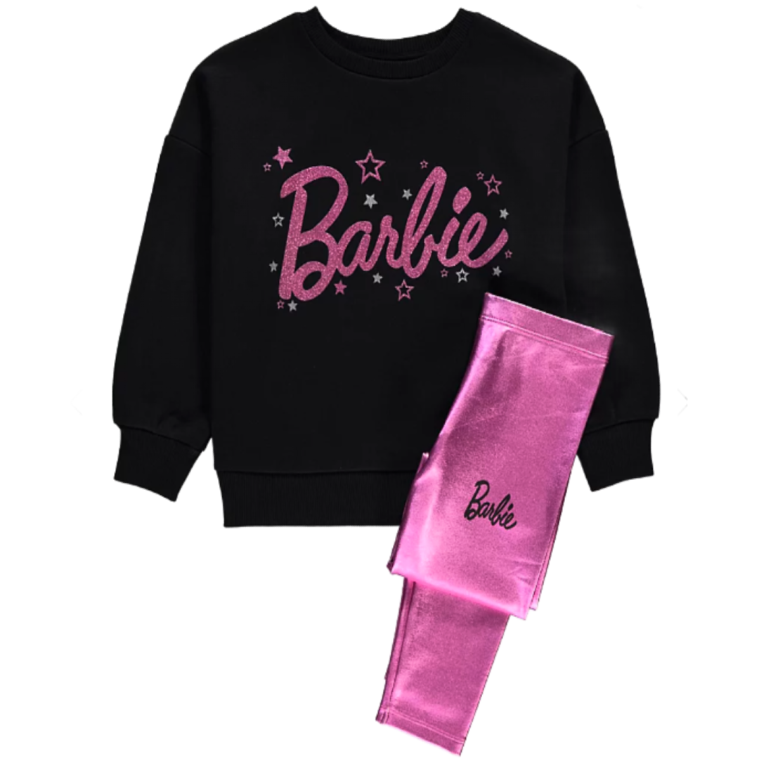 Barbie | Black Sweatshirt & Leggings Set | Little Gecko