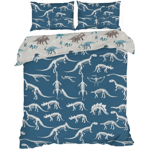 BLUE DINOSAUR Double/Queen Bed Quilt Cover Set
