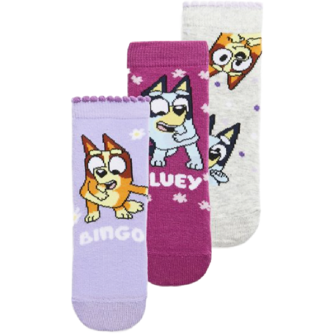 Bluey | 3pk Pink Socks | Little Gecko