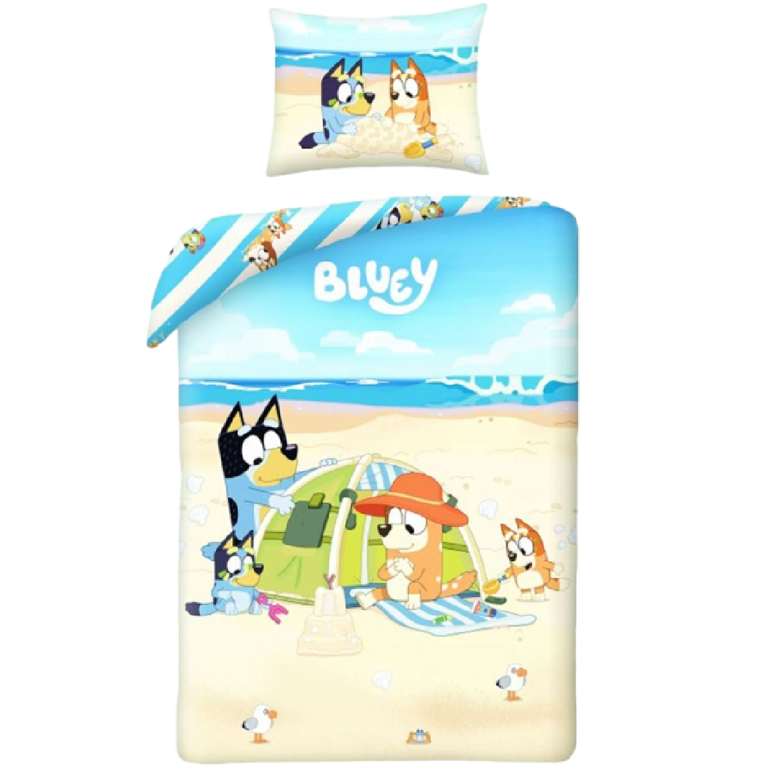 Bluey | Beach Day Single Bed Quilt Cover Set | Little Gecko