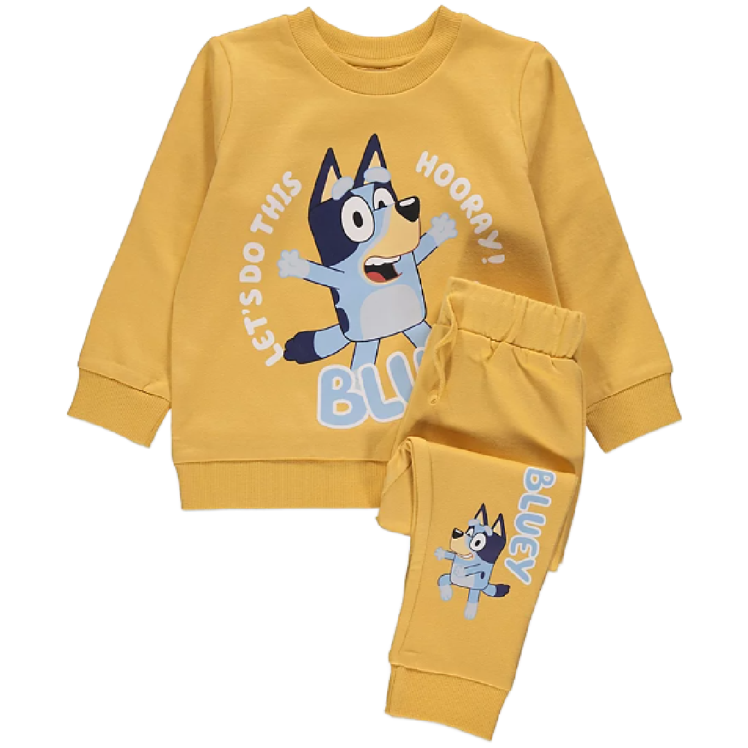 Bluey | Yellow Sweatshirt & Jogging Pants Set | Little Gecko