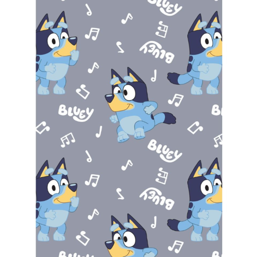 Bluey | Grey Coral Fleece Blanket | Little Gecko