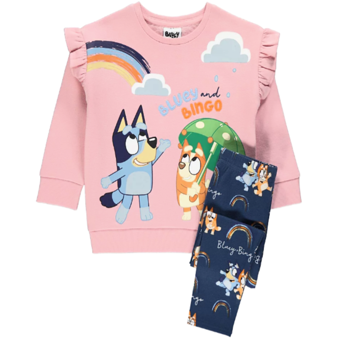 Bluey | Pink Sweatshirt & Leggings Set | Little Gecko