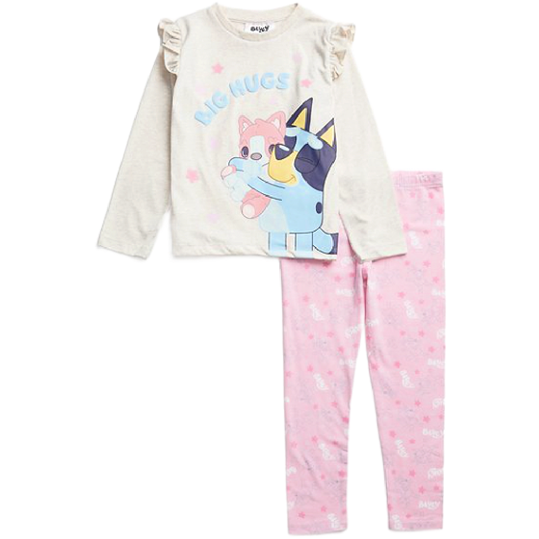 Bluey | Big Hugs Oatmeal/Pink Pyjamas | Little Gecko