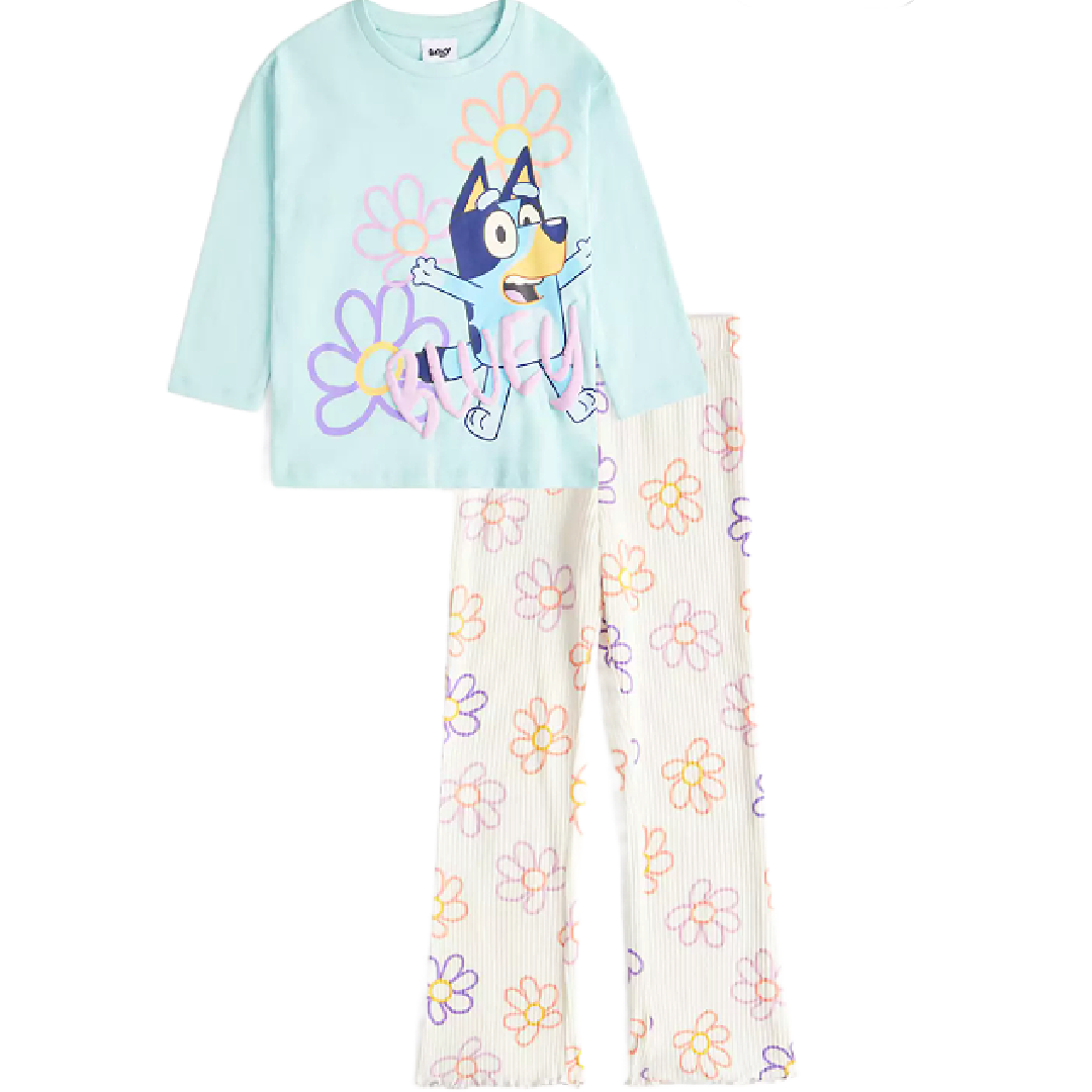 Bluey | Bluey & Bingo T-Shirt & Flared Leggings Set | Little Gecko