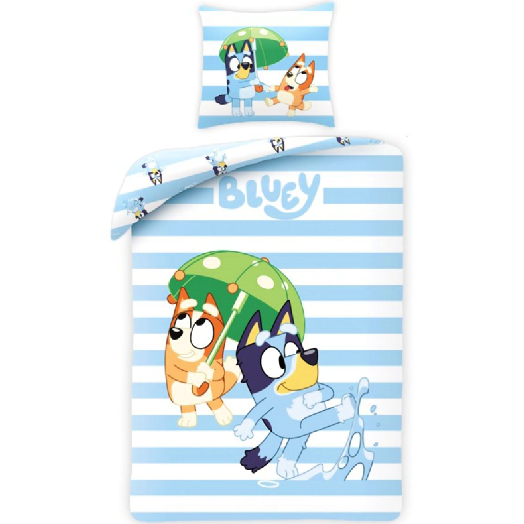 Bluey | Stripe Single Bed Quilt Cover Set | Little Gecko