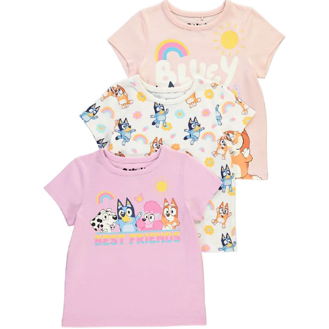 Bluey | 3pk Pastel T-Shirts | Little Gecko