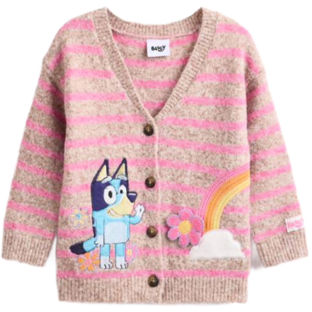 Bluey | Striped Knitted Cardigan | Little Gecko