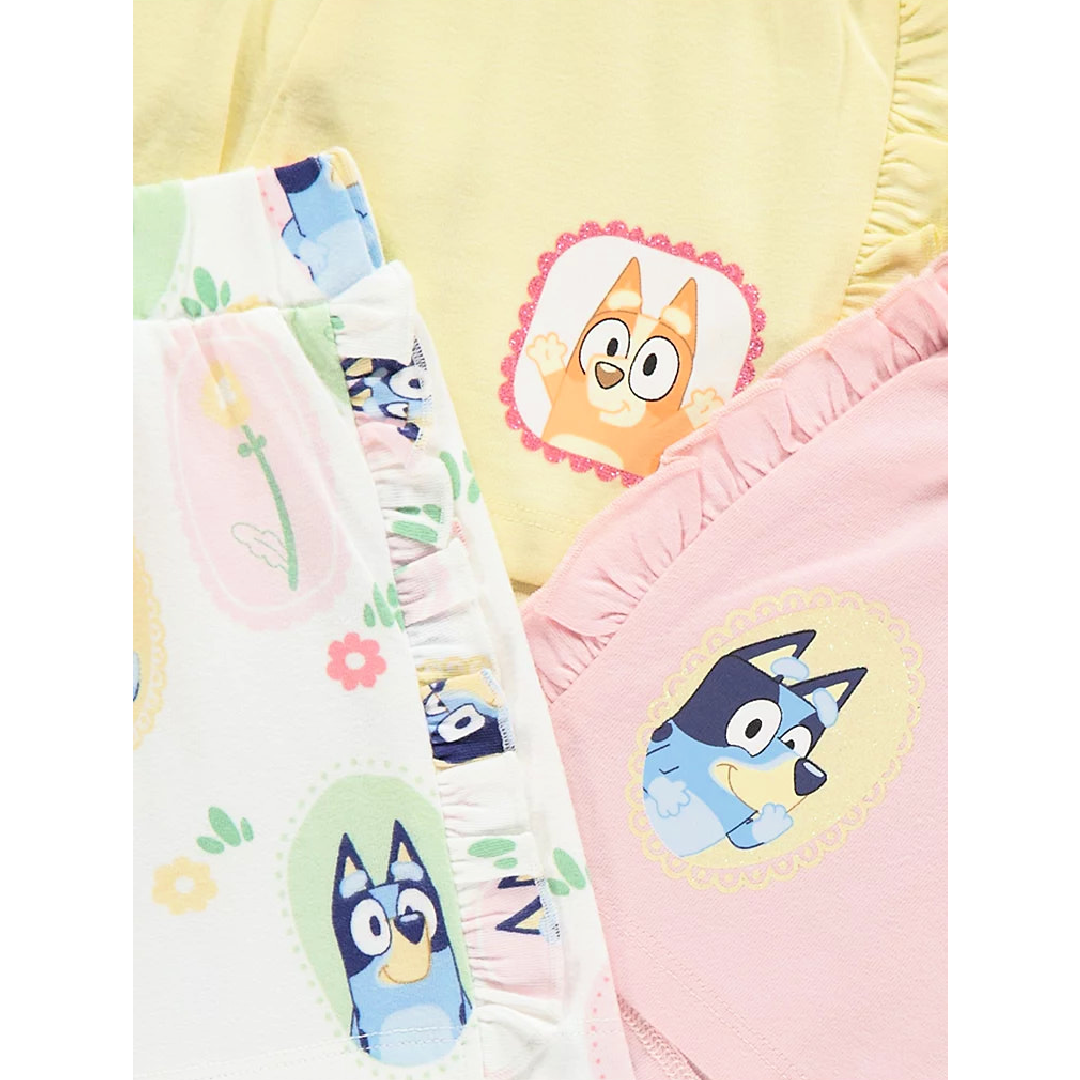 BLUEY 3 Pack Frilled Edge Shorts