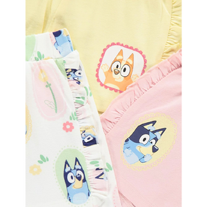 BLUEY 3 Pack Frilled Edge Shorts