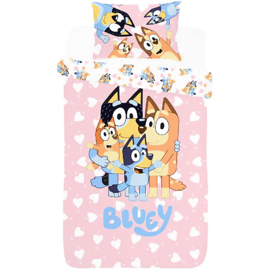 BLUEY I Love U Toddler/Cot Bed Quilt Cover Set