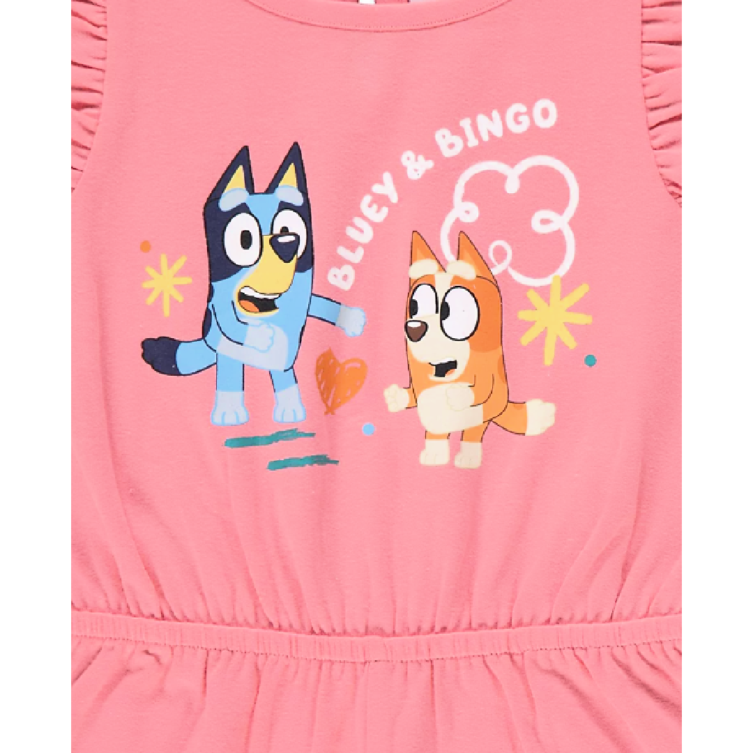 Bluey | 2pk Pink/Blue Playsuits | Little Gecko