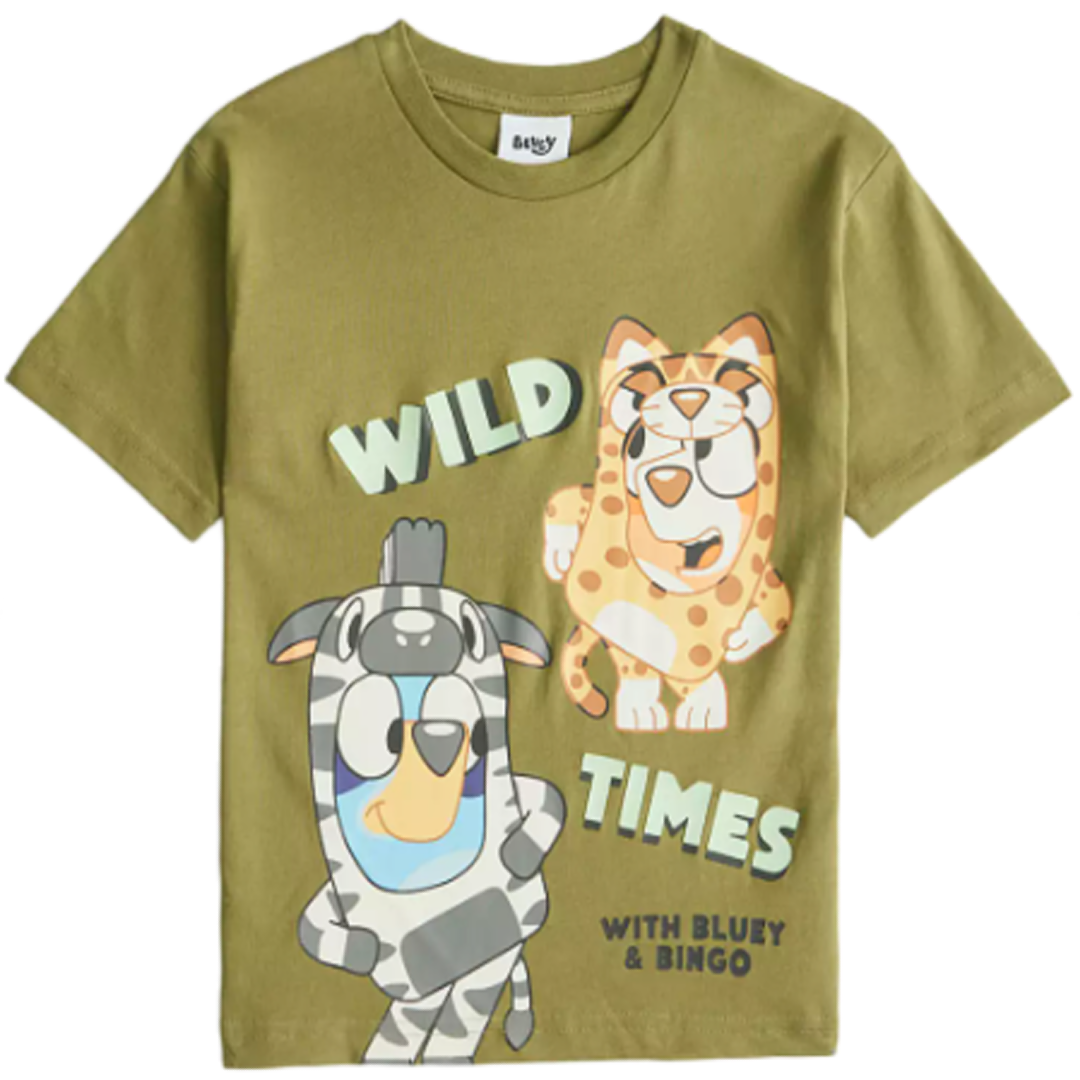 Bluey | Khaki Wild Times T-Shirt | Little Gecko