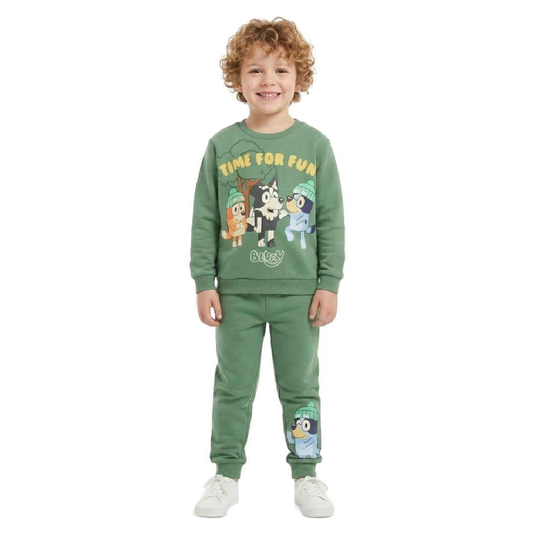 BLUEY Green Sweatshirt & Trackpants Set
