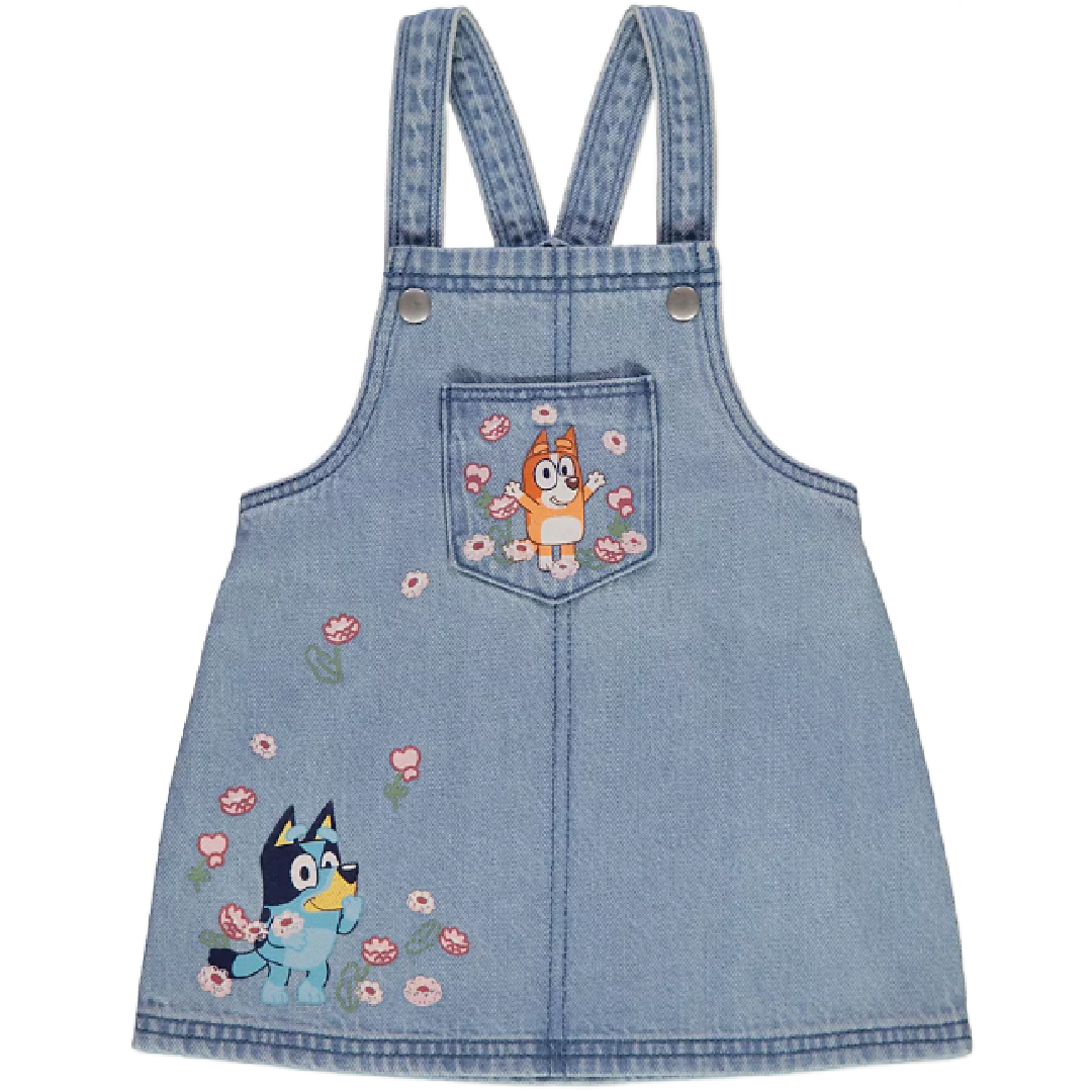 Bluey | Pink T-Shirt & Denim Dress Set | Little Gecko